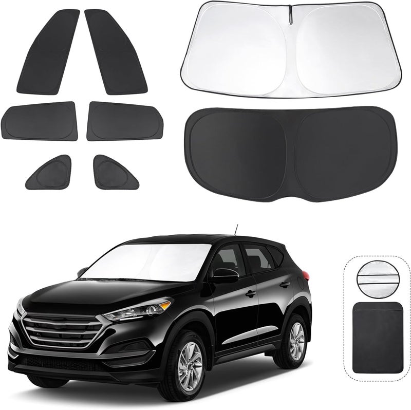 TINGLU Window Shades for Hyundai Tucson 2016-2021 (Not for 2022 Tucson) Accessories Car Side Full Windows Rear Triangular Windshield Sun Shade Sun UV Rays Privacy Protection for Camping Napping 8PCS - Image 1